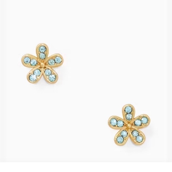 NWT Kate Spade Gleaming Gardenia Aqua Marine Earrings - Picture 3 of 12